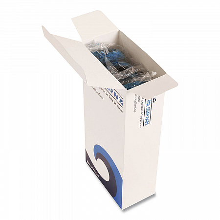 Steel Wool Soap Pads, 3 x 2.5, Blue, 15 Pads/Box, 12 Boxes/Carton (STWLPAD)