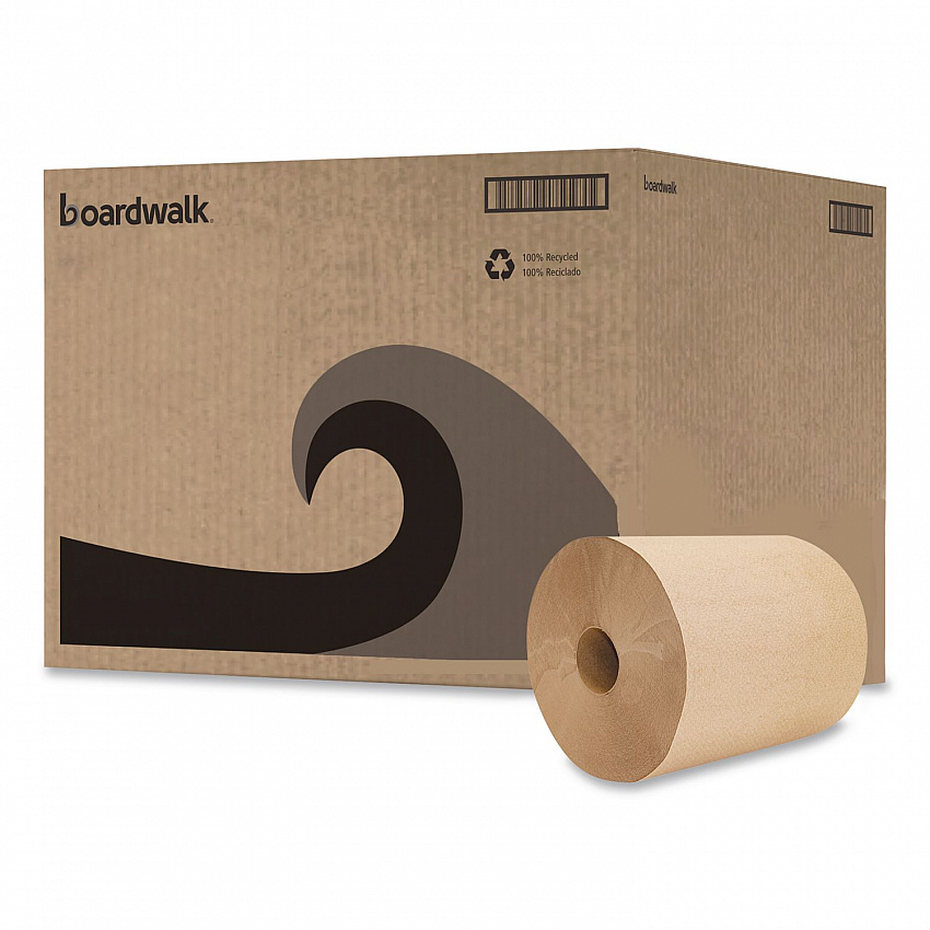 Boardwalk Green Universal Roll Towels, 1-Ply, 8" x 800 ft, Natural, 6 Rolls/Carton (16GREEN)