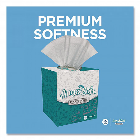 Angel Soft ps Premium Facial Tissue in Cube Box, 2-Ply, White, 96 Sheets/Box, 36 Boxes/Carton (46580CT)