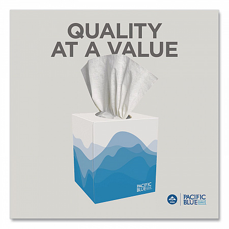Pacific Blue Select Cube Box Facial Tissue, 2-Ply, White, 100 Sheets/Box, 36 Boxes/Carton (462)