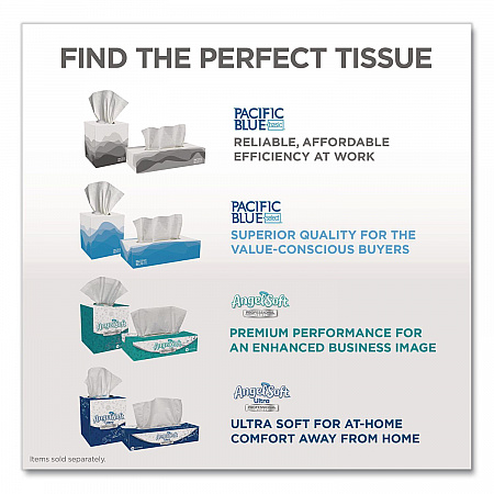 Pacific Blue Select Cube Box Facial Tissue, 2-Ply, White, 100 Sheets/Box, 36 Boxes/Carton (462)