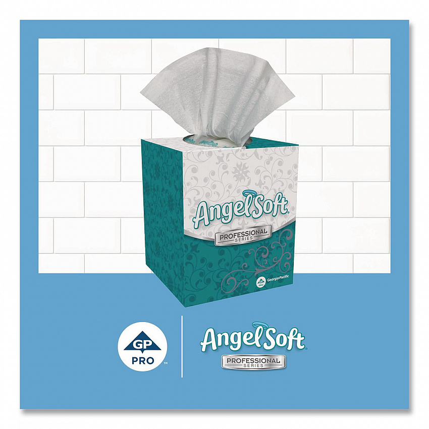 Angel Soft ps Premium Facial Tissue in Cube Box, 2-Ply, White, 96 Sheets/Box, 36 Boxes/Carton (46580CT)