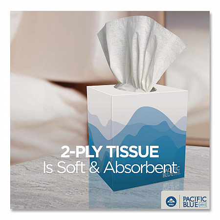 Pacific Blue Select Cube Box Facial Tissue, 2-Ply, White, 100 Sheets/Box, 36 Boxes/Carton (462)