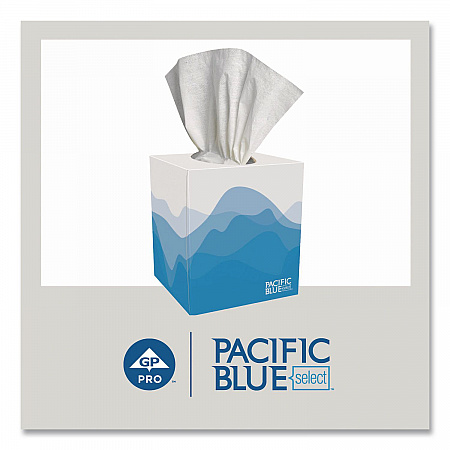 Pacific Blue Select Cube Box Facial Tissue, 2-Ply, White, 100 Sheets/Box, 36 Boxes/Carton (462)