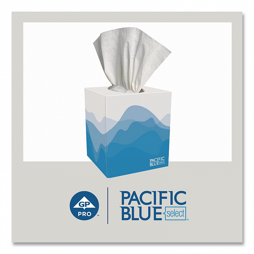 Pacific Blue Select Cube Box Facial Tissue, 2-Ply, White, 100 Sheets/Box, 36 Boxes/Carton (462)
