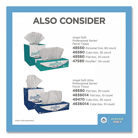 Angel Soft ps Premium Facial Tissue in Cube Box, 2-Ply, White, 96 Sheets/Box, 36 Boxes/Carton (46580CT)