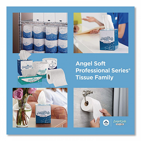Angel Soft ps Premium Facial Tissues in Flat Box, 2-Ply, White, 100 Sheets/Box, 30 Boxes/Carton (48580CT)