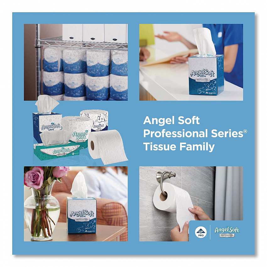 Angel Soft ps Premium Facial Tissues in Flat Box, 2-Ply, White, 100 Sheets/Box, 30 Boxes/Carton (48580CT)