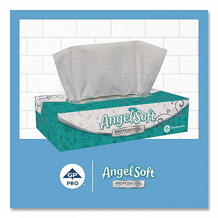 Angel Soft ps Premium Facial Tissues in Flat Box, 2-Ply, White, 100 Sheets/Box, 30 Boxes/Carton (48580CT)