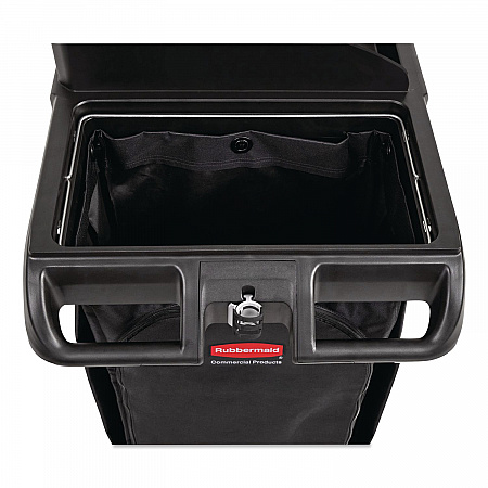Fabric Cleaning Cart Bag for Rubbermaid Commercial Housekeeping and Janitorial Carts, 30 gal, 10.5 x 16.8 x 33, Black, 4/CT (2202530)