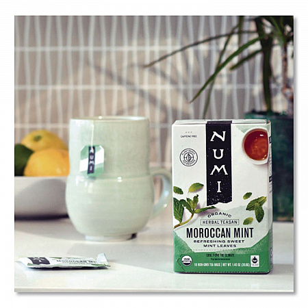 Organic Teas and Teasans, 1.4 oz Filterbag, Moroccan Mint, 18/Box (10104)