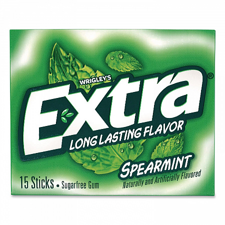 Extra Spearmint Sugar-Free Gum, Spearmint, 15 Sticks/Pack, 10 Packs/Carton (22002638)