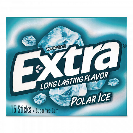 Extra Polar Ice Sugar-Free Gum, Polar Ice, 15 Sticks/Pack, 10 Packs/Carton (22002641)