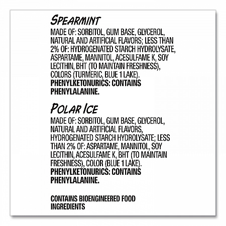 Extra Polar Ice and Spearmint Sugar-Free Gum Variety Pack, Polar Ice/Spearmint, 35 Sticks/Pack, 8 Packs/Carton (22002644)