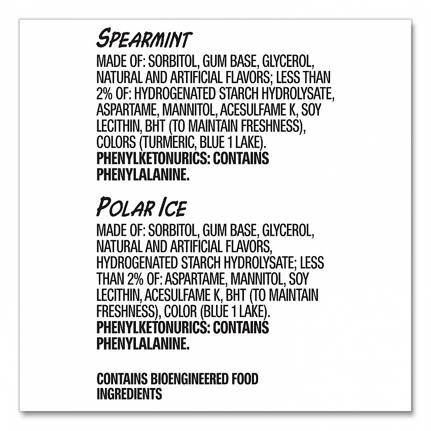 Extra Polar Ice and Spearmint Sugar-Free Gum Variety Pack, Polar Ice/Spearmint, 35 Sticks/Pack, 8 Packs/Carton (22002644)