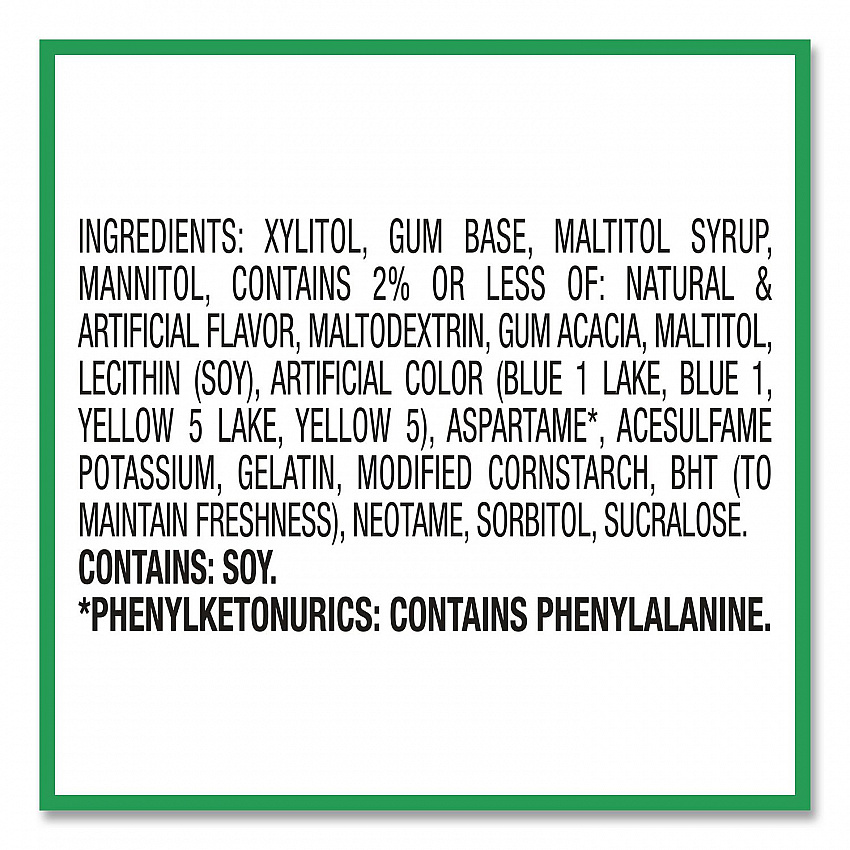 Ice Cubes Spearmint Sugar-Free Gum, Spearmint, 40 Cubes/Bottle, 4 Bottles/Carton (22002651)