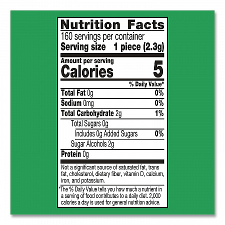 Ice Cubes Spearmint Sugar-Free Gum, Spearmint, 40 Cubes/Bottle, 4 Bottles/Carton (22002651)