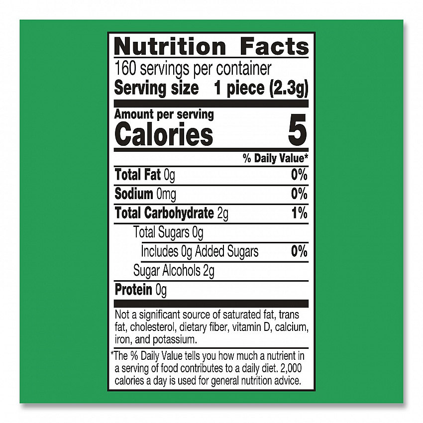 Ice Cubes Spearmint Sugar-Free Gum, Spearmint, 40 Cubes/Bottle, 4 Bottles/Carton (22002651)