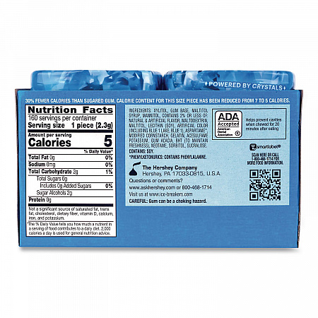 Ice Cubes Peppermint Sugar-Free Gum, Peppermint, 40 Cubes/Bottle, 4 Bottles/Carton (22002645)