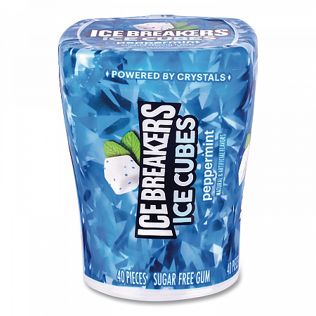 Ice Cubes Peppermint Sugar-Free Gum, Peppermint, 40 Cubes/Bottle, 4 Bottles/Carton (22002645)
