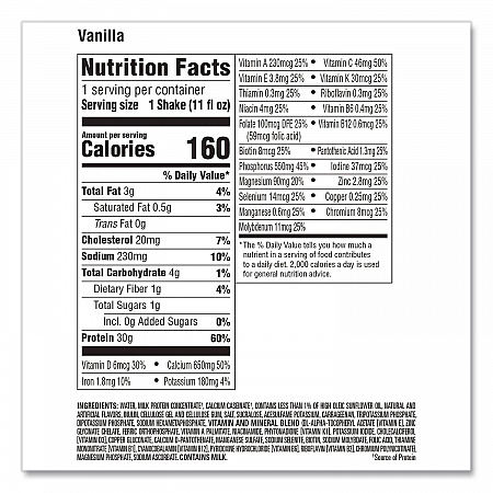 Vanilla Shake, 11 oz Bottle, 15/Carton (22002614)
