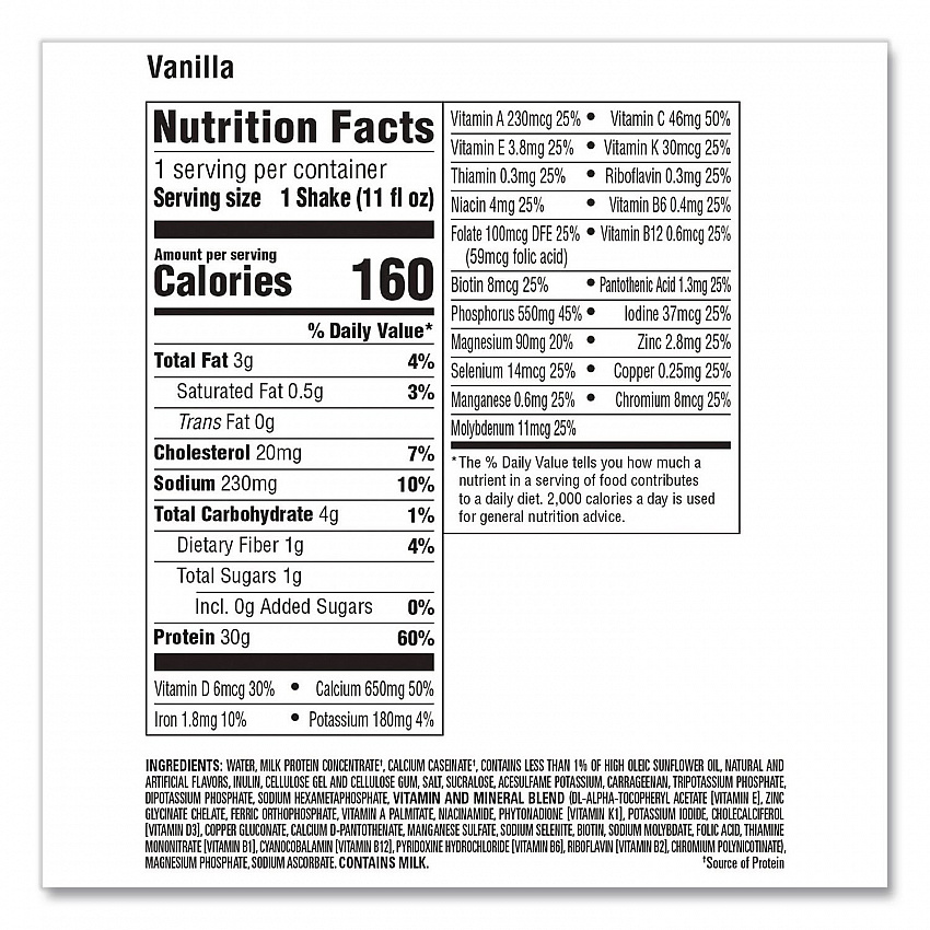 Vanilla Shake, 11 oz Bottle, 15/Carton (22002614)