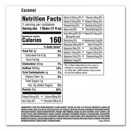 Caramel Shake, 11 oz Bottle, 15/Carton (22002616)