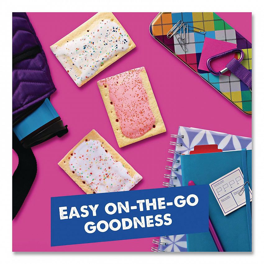 Pop Tarts, Assorted Flavors: Strawberry, Blueberry Cherry, 5 lb 1.2 oz Box, 48 Pastries/Carton (22002628)