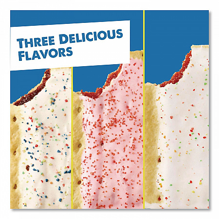 Pop Tarts, Assorted Flavors: Strawberry, Blueberry Cherry, 5 lb 1.2 oz Box, 48 Pastries/Carton (22002628)