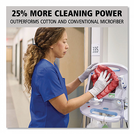 HYGEN Microfiber Cleaning Cloths, 16 x 16, Red, 12/Carton (Q620RED)