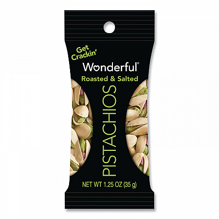 Wonderful Pistachios In Shell Roasted and Salted, 1.5 oz Bag, 12 Bags/Box (70217)