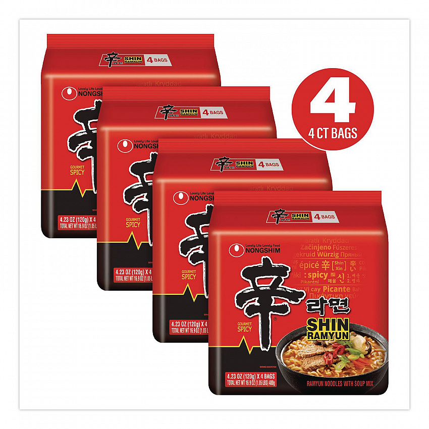 Gourmet Spicy Ramyun Noodle Soup, Spicy Chicken, 4.23 oz Packet, 16/Carton (22002654)