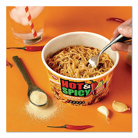 Hot and Spicy Chicken Soup Bowl, Chicken, 3.32 oz Bowl, 12/Carton (22002656)