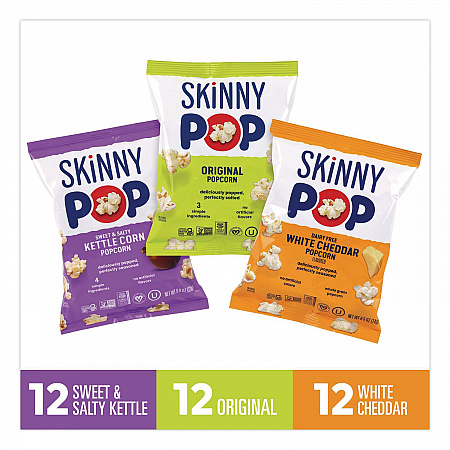 Popcorn Variety Snack Pack, 0.5 oz Bag, 36 Bags/Carton (22001049)