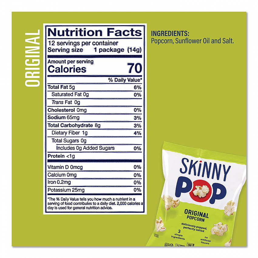 Popcorn Variety Snack Pack, 0.5 oz Bag, 36 Bags/Carton (22001049)
