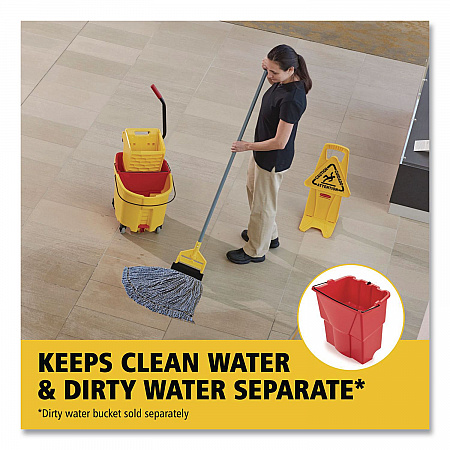 WaveBrake 2.0 Bucket/Wringer Combos, Side-Press with Drain, 35 qt, Yellow (2031764)