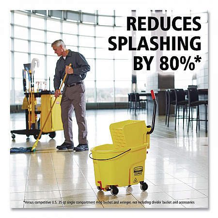 WaveBrake 2.0 Bucket/Wringer Combos, Side-Press with Drain, 35 qt, Yellow (2031764)