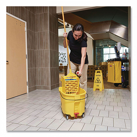WaveBrake 2.0 Bucket/Wringer Combos, Side-Press with Drain, 35 qt, Yellow (2031764)