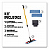 Adaptable Flat Mop Kit, 19.5 x 5.5 Blue Microfiber Head, 48