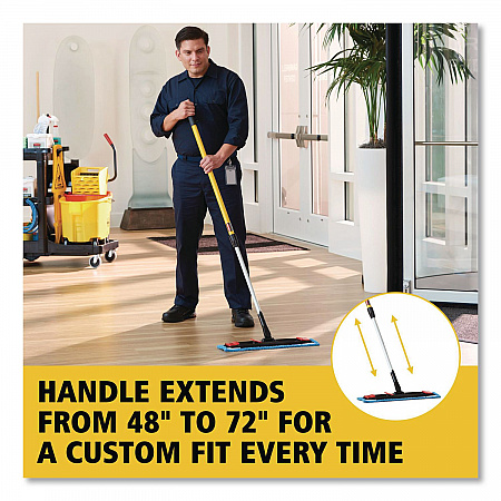 Adaptable Flat Mop Kit, 19.5 x 5.5 Blue Microfiber Head, 48