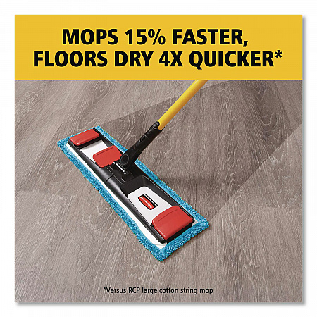 Adaptable Flat Mop Kit, 19.5 x 5.5 Blue Microfiber Head, 48