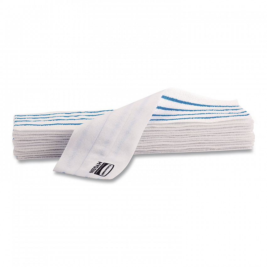 Disposable Microfiber Pad, 4.75 x 19, White/Blue Stripe, 50/Pack, 3 Packs/Carton (2134282)