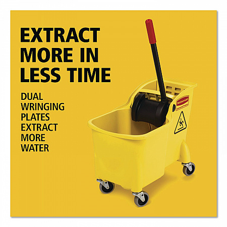 Tandem 31-Quart Bucket/Wringer Combo, Reverse, 31 qt, Yellow (738000YEL)