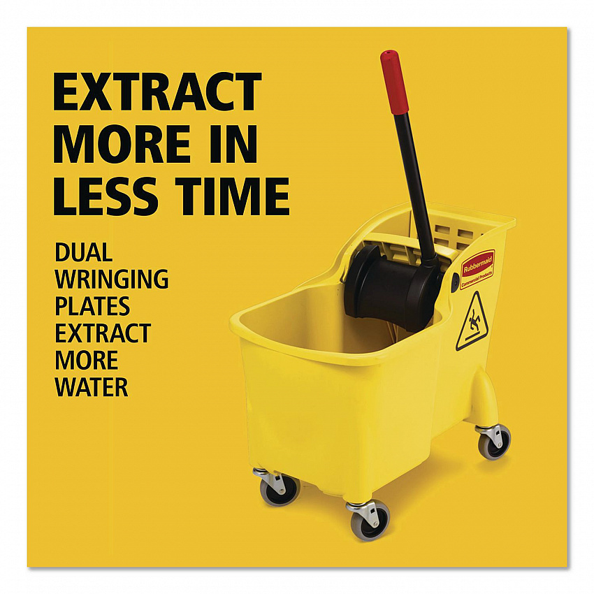 Tandem 31-Quart Bucket/Wringer Combo, Reverse, 31 qt, Yellow (738000YEL)