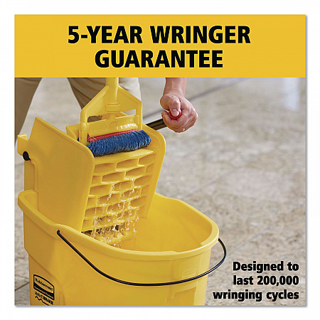 WaveBrake 2.0 Bucket/Wringer Combos, Side-Press, 26 qt, Plastic, Yellow (FG748000YEL)