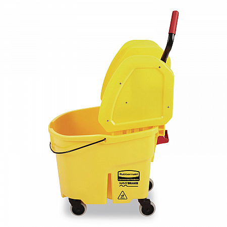 WaveBrake 2.0 Bucket/Wringer Combos, Down-Press, 35 qt, Plastic, Yellow (FG757788YEL)