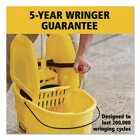 WaveBrake 2.0 Bucket/Wringer Combos, Down-Press, 35 qt, Plastic, Yellow (FG757788YEL)