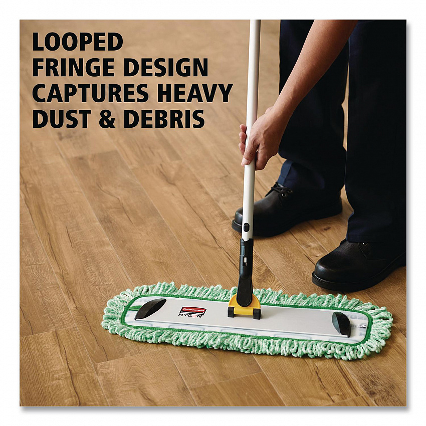 Dust Pad with Fringe, Microfiber, 18" Long, Green (Q418GN)
