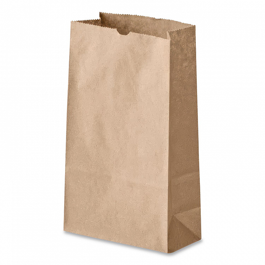Grocery Paper Bags, 2# Size, 30# Basis Weight, 4.13" x 2.63" x 7.88", Kraft, 500/Bundle (GK2500)