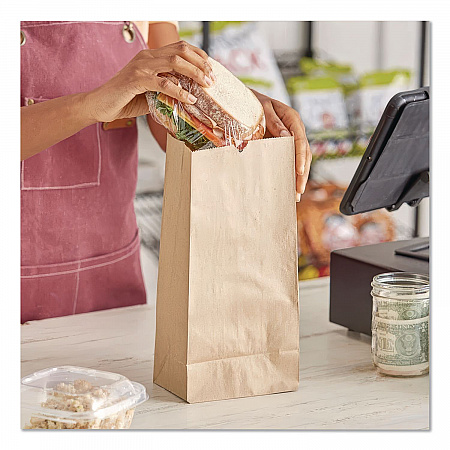 Grocery Paper Bags, 5# Size, 35# Basis Weight, 5.25